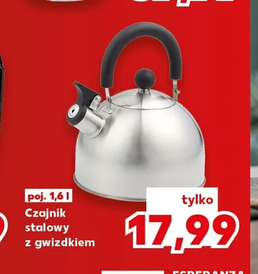 Czajnik stalowy z gwizdkiem 1,6 l promocja w Kaufland