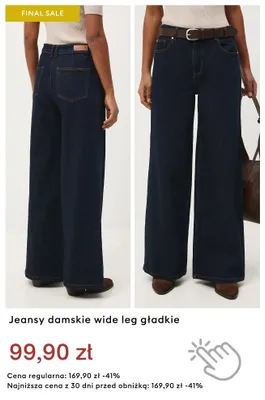 Jeansy damskie wide leg gładkie Medicine promocja w Medicine