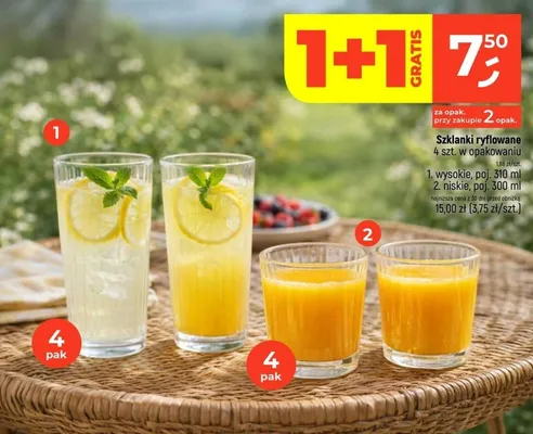 Szklanki ryflowane niskie promocja w Dealz