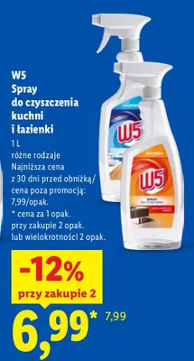 Spray do czyszczenia kuchni i łazienki W5 promocja w Lidl