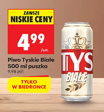Piwo Tyskie Białe promocja w Biedronka
