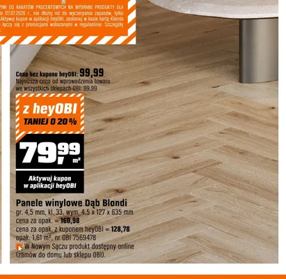 Panele winylowe Dąb Blondi promocja w OBI