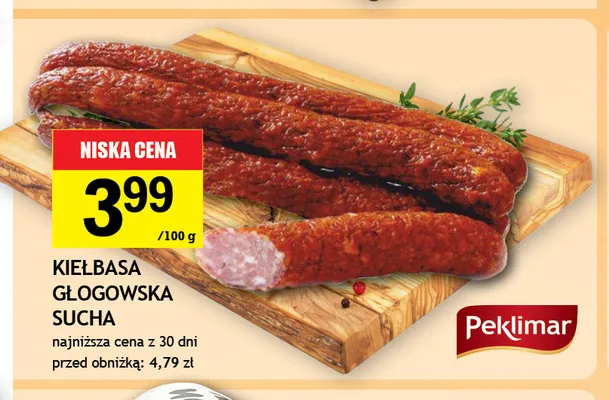 Kiełbasa głogowska sucha Peklimar promocja w Gram Market