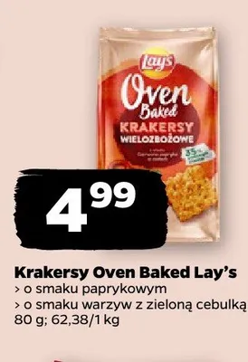 Krakersy Oven Baked Lay's o smaku warzyw z zieloną cebulką promocja w Netto