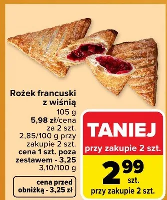 Rożek francuski z wiśnią promocja w Carrefour