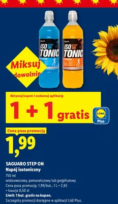 Napój izotoniczny grejpfrutowy Saguaro Step On promocja w Lidl