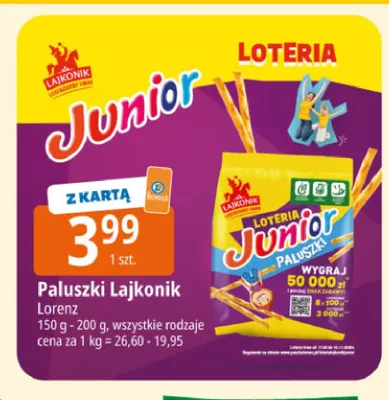 Paluszki Lajkonik Junior promocja w Leclerc
