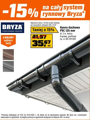 Rynna dachowa PVC 125 mm promocja w OBI