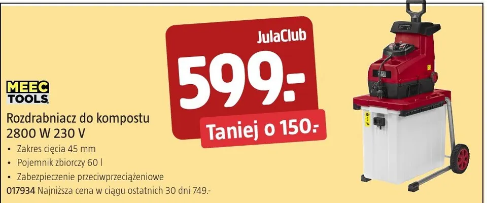 Rozdrabniacz do kompostu 2800W 230V promocja w Jula