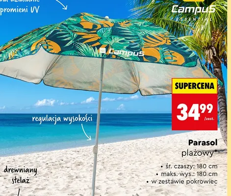 Parasol plażowy Campus promocja w Biedronka