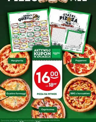 Pizza na wynos Capricciosa promocja w Żabka