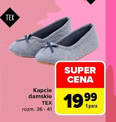 Kapcie damskie TEX promocja w Carrefour