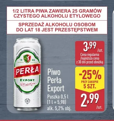 Piwo Perła Export promocja w Aldi