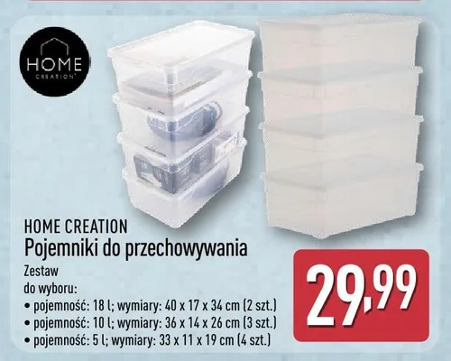Pojemniki do przechowywania HOME CREATION promocja w Aldi