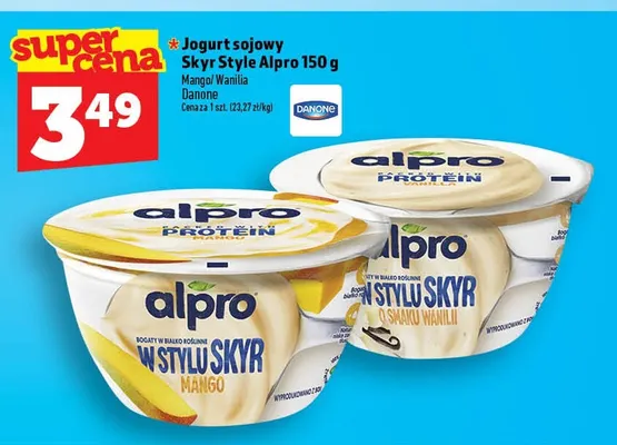 Jogurt sojowy Skyr Style mango Alpro promocja w TOPAZ