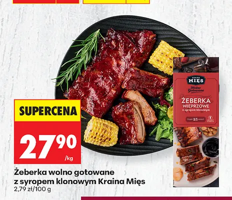 Żeberka wolno gotowane z syropem klonowym Kraina Mięs promocja w Biedronka