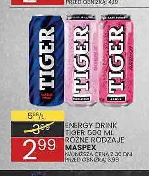 Napój energetyczny Tiger Bubble Gum promocja w Wafelek