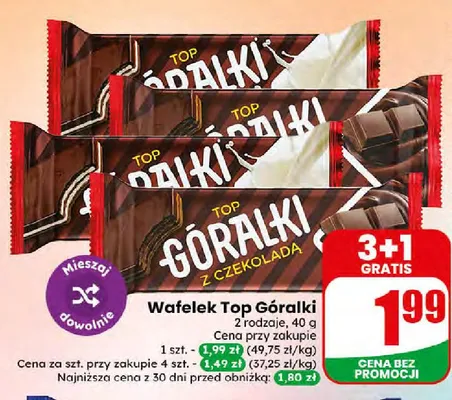 Wafelek Top Góralki — wariant nieczytelny promocja w Dino