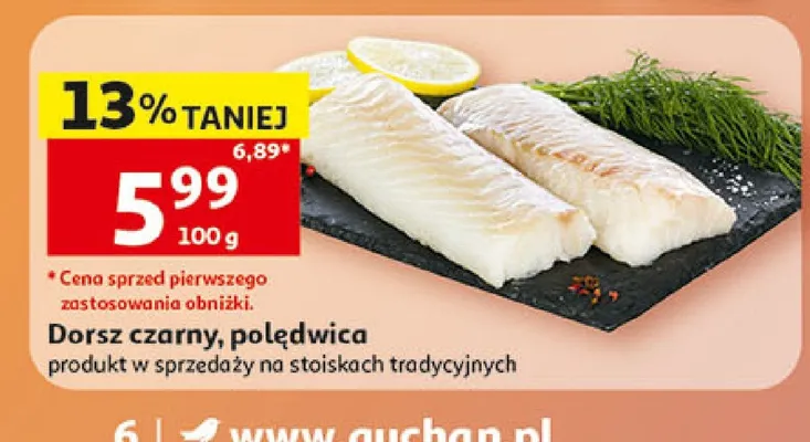Dorsz czarny polędwica promocja w Auchan