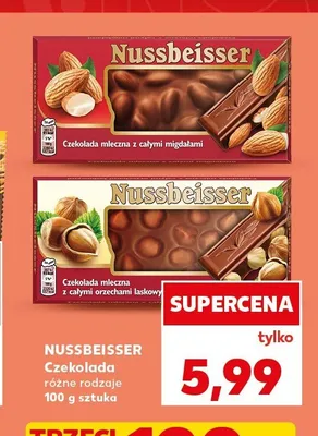 Czekolada Nussbeisser mleczna z całymi orzechami laskowymi promocja w Kaufland