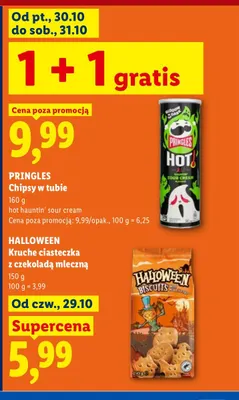 Chipsy w tubie Pringles Hot Hauntin' Sour Cream promocja w Lidl
