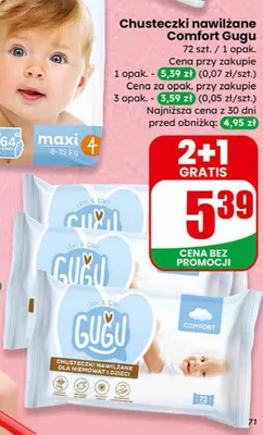 Chusteczki nawilżane Comfort Gugu promocja w Dino