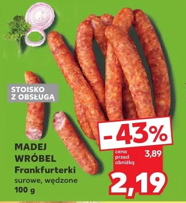 Frankfurterki surowe, wędzone 100g promocja w Kaufland