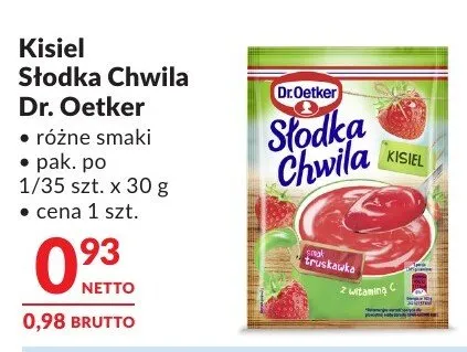 Kisiel Słodka Chwila Dr. Oetker promocja w Makro