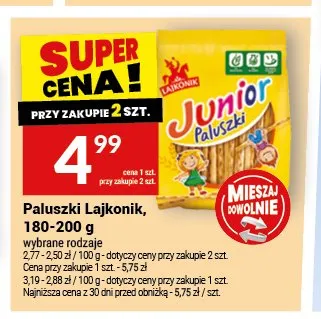Paluszki Lajkonik 180-200g promocja w Twój Market