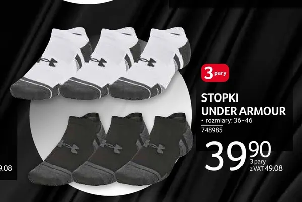 Stopki Under Armour 3-pak promocja w Selgros