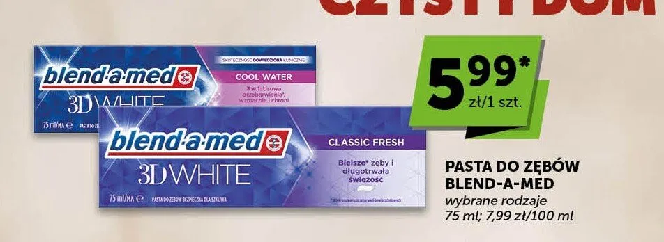 Pasta do zębów Blend-a-med 3D White Classic Fresh promocja w ABC