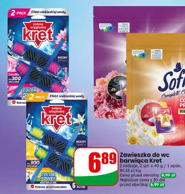Zawieszka do WC barwiąca Kret Color Power Ochrona przed kamieniem 2-pak promocja w Dino