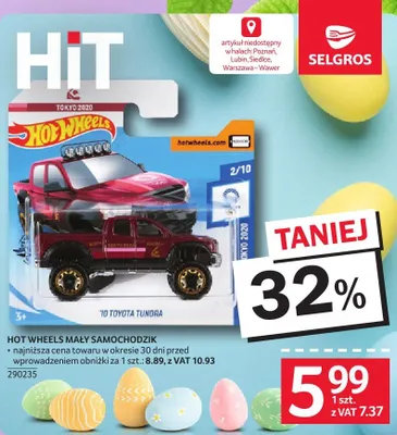Hot Wheels mały samochodzik promocja w Selgros