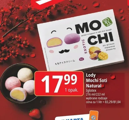Lody Mochi Soti Natural promocja w Leclerc