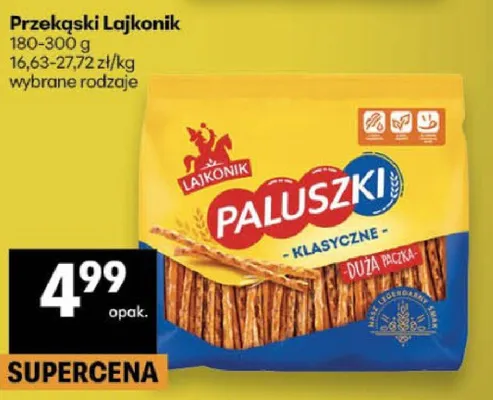 Przekąski Lajkonik promocja w Delikatesy Centrum