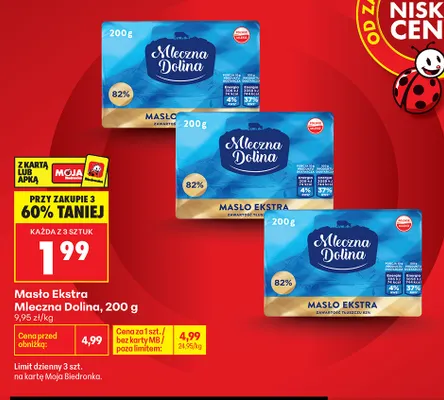 Masło Ekstra Mleczna Dolina promocja w Biedronka