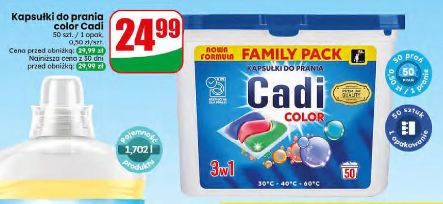 Kapsułki do prania Cadi Color promocja w Dino