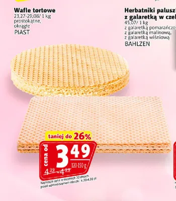 Wafle tortowe okrągłe Piast promocja w Prim Market