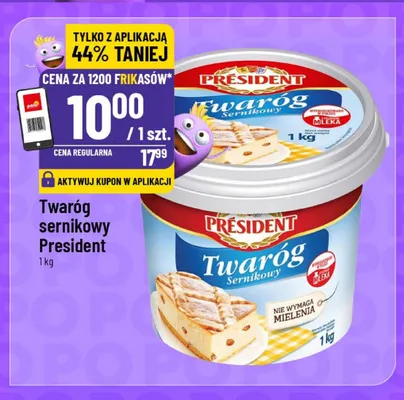 Twaróg sernikowy Président promocja w POLOmarket
