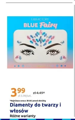 Diamenty do twarzy i włosów FABFACTORY Blue Fairy promocja w Action