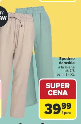 Spodnie damskie à la lniane dł. 7/8 promocja w Carrefour