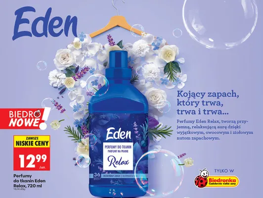 Perfumy do tkanin Eden Relax 720ml promocja w Biedronka