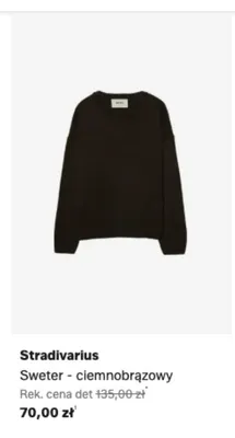 Sweter Stradivarius ciemnobrązowy promocja w Lounge by Zalando