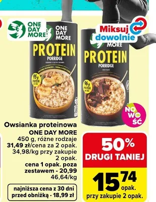 Owsianka proteinowa One Day More różne rodzaje promocja w Carrefour
