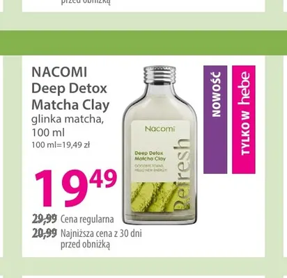 Deep Detox Matcha Clay glinka matcha Nacomi promocja w Hebe