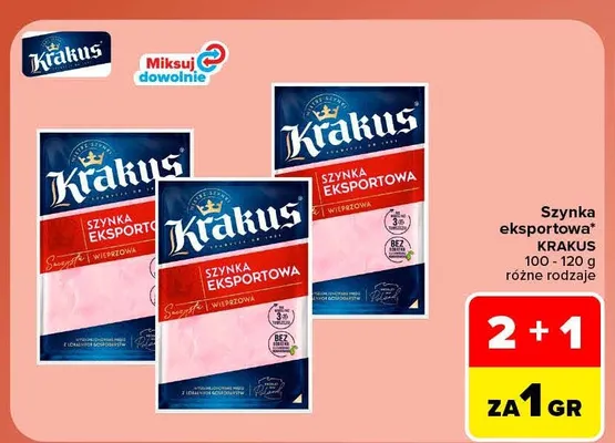 Szynka eksportowa Krakus promocja w Carrefour