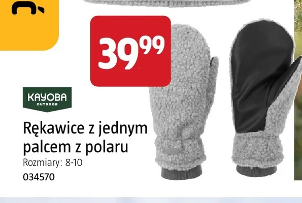Rękawice z jednym palcem z polaru Kayoba Outdoor promocja w Jula