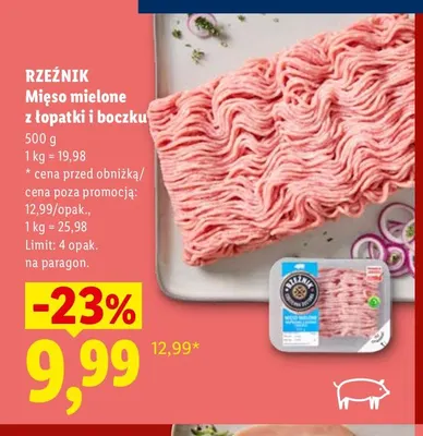Mięso mielone z łopatki i boczku Rzeźnik promocja w Lidl