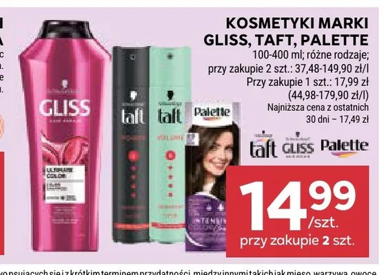 Kosmetyki marki Taft promocja w Stokrotka