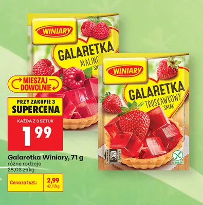 Galaretka o smaku malinowym Winiary promocja w Biedronka